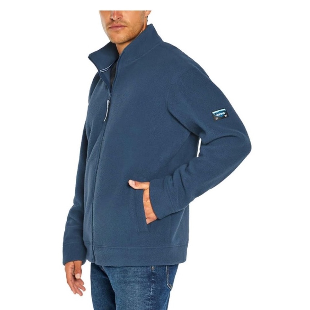 Orvis Men’s Blue Heavyweight Full Zip Fleece Jacket Sz Medium NWT